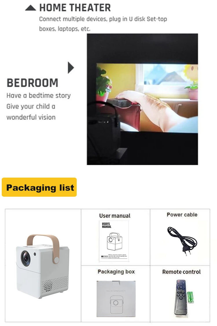 [XIAOQIAODZ] Portable Mini Home Projector